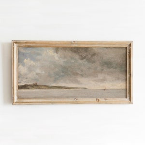 Grey Coast | Vintage Seascape Painting | Neurtal Toned Wall Art | Digital Print | Printable Art | 161