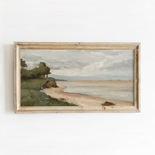 French Coast | Vintage Seascape Painting | Coastal Beach Print | Digital Download | 451