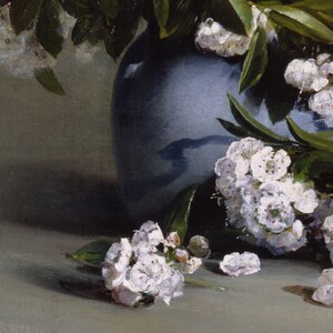 Mountain Laurels | Vintage Flower Still Life | Botanical Oil Painting | Printable Art | 69 image 6