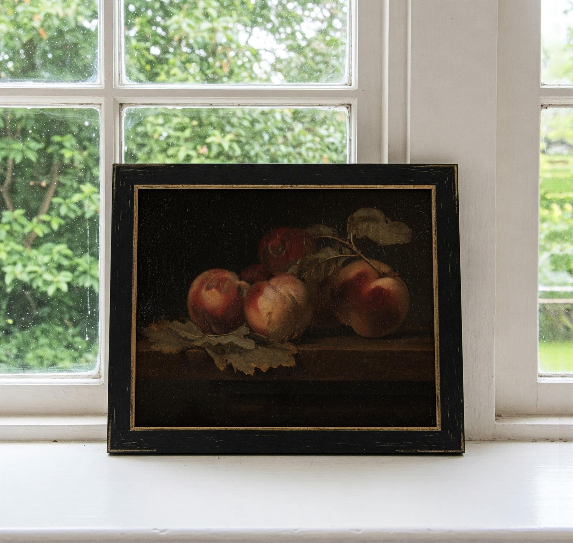 桃の絵　静物画 桃のある静物 絵画買取・販売の小竹美術