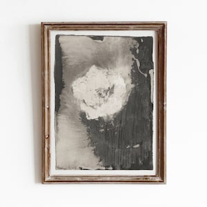 Flower Abstract | Vintage Black and White Artwork | Neutral Decor Art | Digital Download | 676