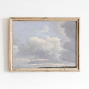 Cloud Study | Vintage Cloud Painting | Cloudy Sky Landscape Sunset Oil Painting | Nursery Art | 64