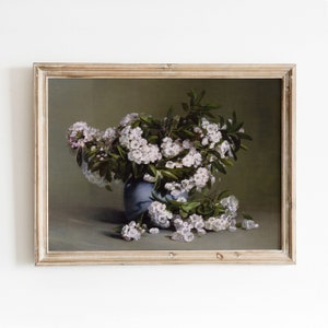 Mountain Laurels | Vintage Flower Still Life | Botanical Oil Painting | Printable Art | 69