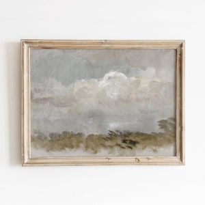 Frühlingshimmel | Vintage Wolkenstudie Landschaftsmalerei | Minimales einfaches Kunstwerk | Digitaler Download | 820