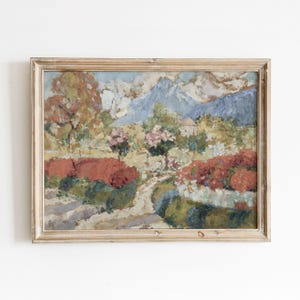 Strahlende Frühlingslandschaft | Vintage Blumen Garten Kunstwerk | Bunter Natur Druck | Digitaler Download | 883