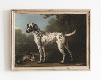 Spotted Hound | Vintage Bird Hunting Dog Painting | Black and White Dog Art | Digital Download | 335