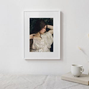 Brunette Woman | Vintage Portrait Painting | Lady Oil Painting Artwork | Digital Download | 460 image 5