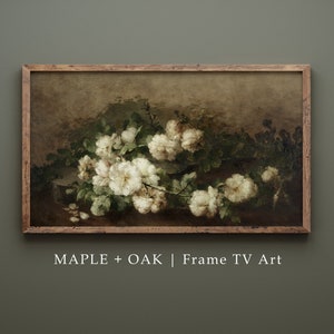 Samsung Frame TV Art | Vintage White Floral Still Life Painting | DIGITAL DOWNLOAD | 137