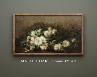 Samsung Frame TV Art | vintage White Floral Still Life Painting | TÉLÉCHARGEMENT NUMÉRIQUE | 137