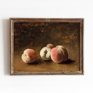 Three Peaches | Vintage Still Life Painting | Vintage Fruit Art | Digital Download | Vintage Art Printable | 10