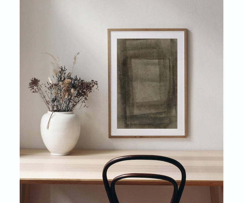 Geometric Abstract Vintage Dark Abstract Verso Canvas Painting Contemporary Art Digital Download 397 image 3