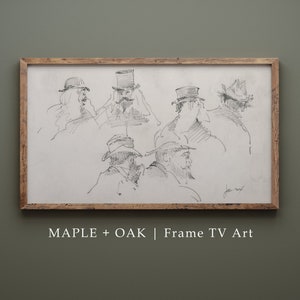 Samsung Frame TV Art | Vintage Men in Hats Sketch | DIGITAL DOWNLOAD | 230