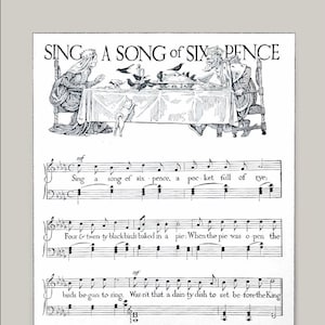 1917 Sing a Song of Sixpence Nursery Song