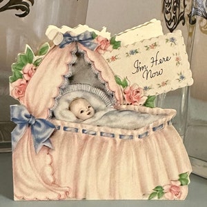 Vintage Birth Announcement Card Instant Download
