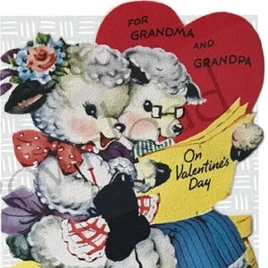 Vintage Valentine Card for Grandma and Grandpa with Envelope Instant Download