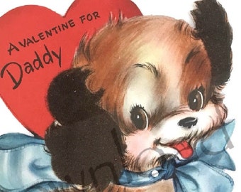 Vintage Valentine Card from Child to Daddy Insant Download