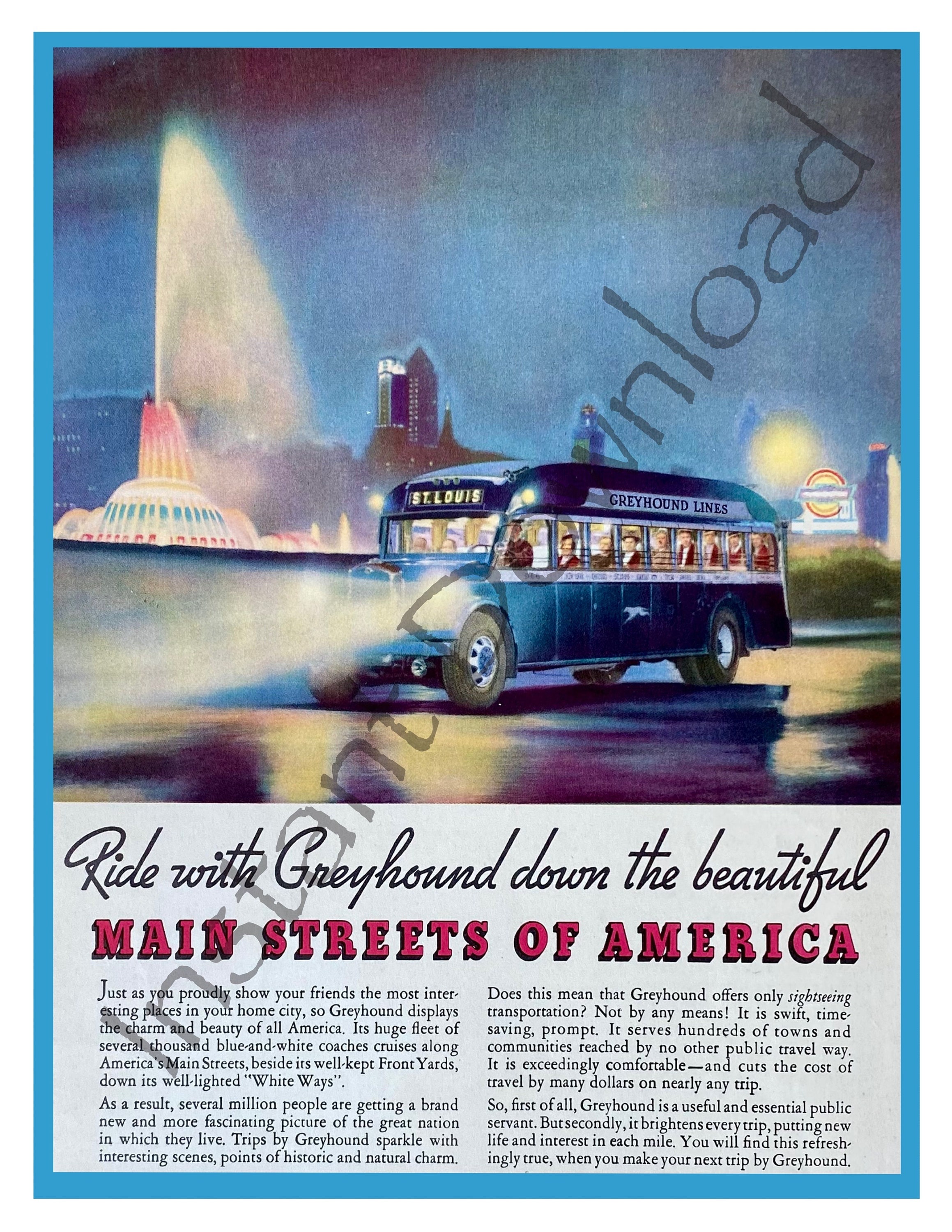Greyhound bus ads - Etsy 日本