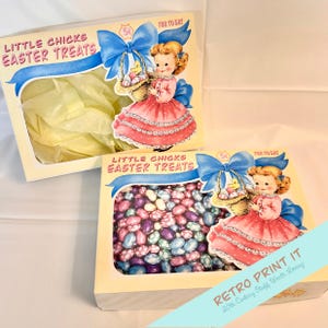 Druckbare Vintage Osterbox im Stil der 1950er Jahre zum digitalen Download