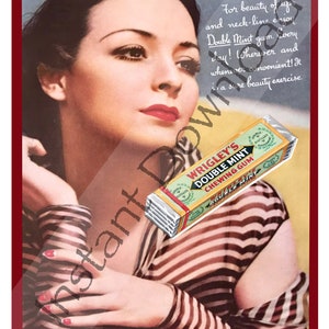 Wrigley’s Double Mint  Gum Ad from a 1935 Movie Magazine
