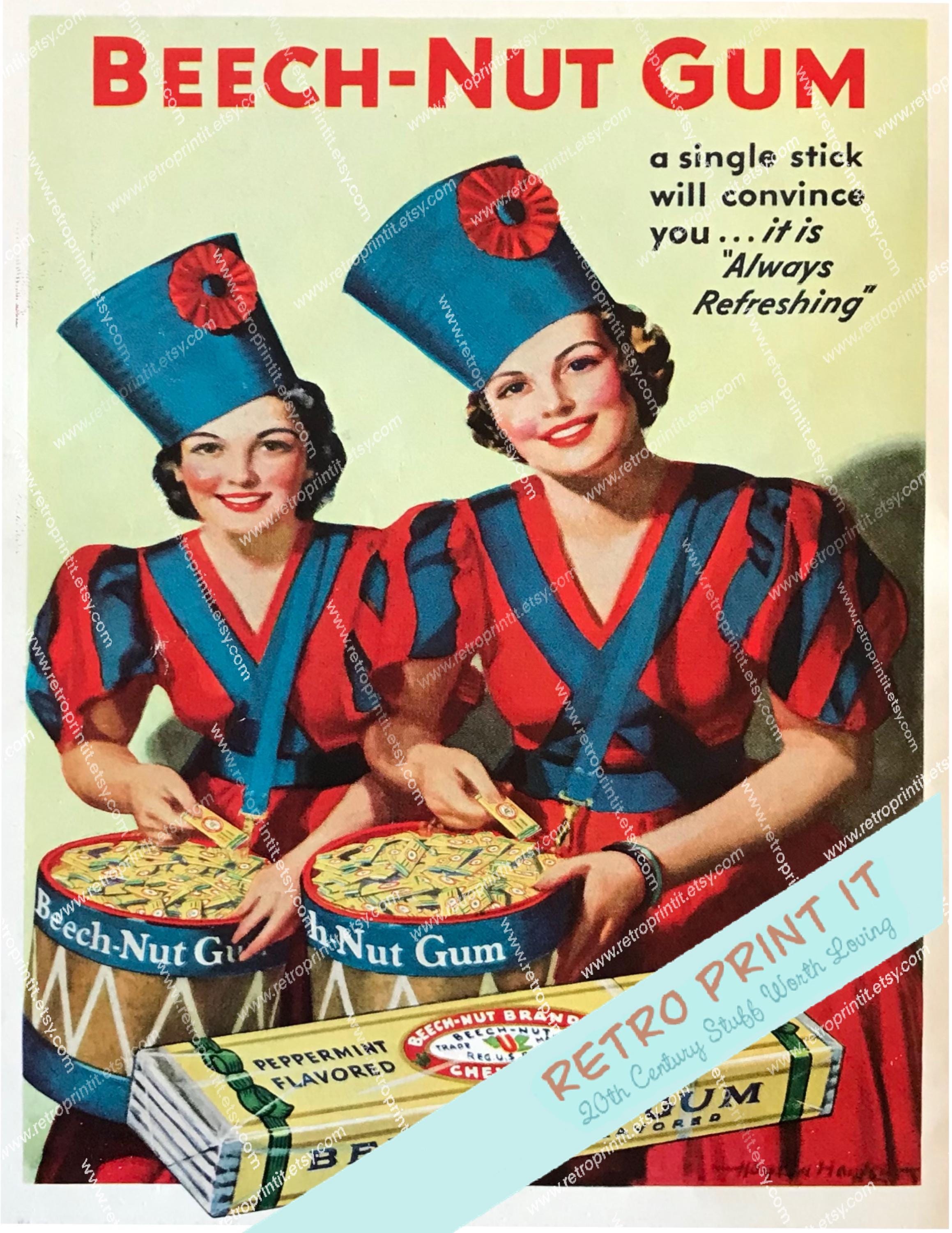 Printable Vintage Magazine Beech Nut Gum Magazine Advertisement