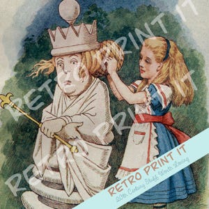Illustration d'art mural vintage imprimable Alice au pays des merveilles téléchargement immédiat