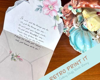 Tarjeta imprimible para el Día de la Madre de estilo victoriano vintage, descarga instantánea.