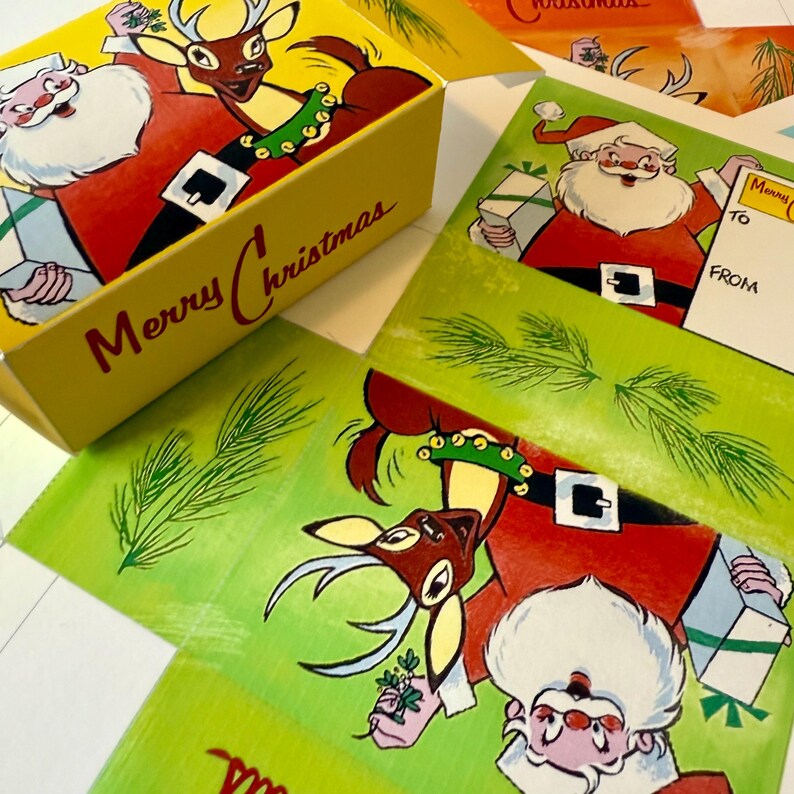Santa Boxes Printable Vintage Retro Santa Boxes, Set of 4 (digital Download) DIY ...