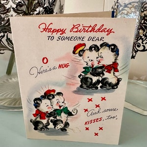 Cartão de aniversário vintage adorável com envelope Download instantâneo