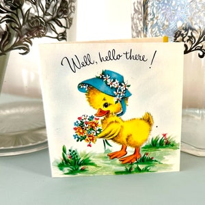 Carte de Pâques vintage Little Duck avec enveloppe à téléchargement immédiat