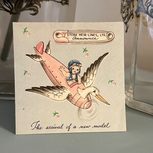 Carte de faire-part de naissance vintage à téléchargement immédiat