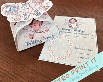 Printable Vintage Tooth Fairy box digital download