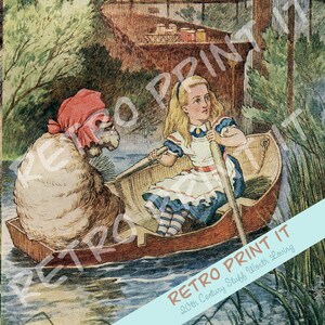 Illustration d'art mural vintage imprimable Alice au pays des merveilles téléchargement immédiat