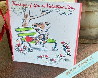 Printable Vintage Sweet Retro Valentine Card with Envelope Instant Download DIY