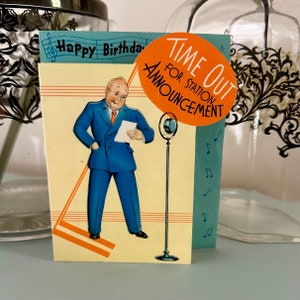 Cute Vintage 1940 Birthday Card with Envelope Instant Download