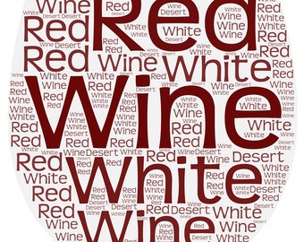 Simple Wine Glass with Wordart in Red and Black Original Graphic SVG & JPEG Digital Download License Free