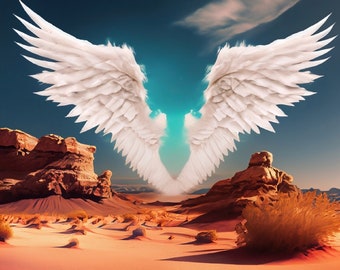 Angel Wings in the Desert Digital Graphic