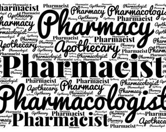 Pharmacist Wordart Original Graphic PNG, SVG & JPEG Digital Download License Free