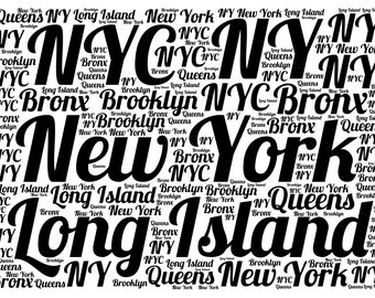 New York Wordart JPEG, and SVG Original Graphic License Free