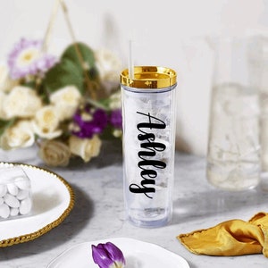Personal Name Tumbler, Bridesmaid Gift, Newly Engaged Gift , Bridesmaid Proposal, Proposal Box, Tumbler With Straw, Iced Coffee,