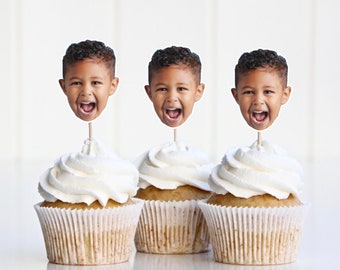 Custom Face Cupcake Toppers: Personalized Party Decor
