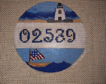 Edgartown Lighthouse Needlepoint Canvas (Ornament)
