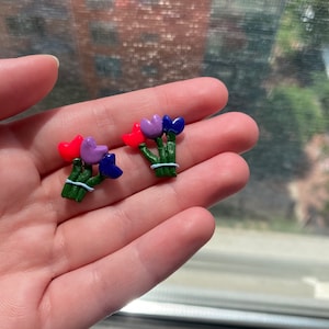 Pride Flag Tulip Earrings
