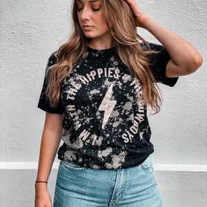 I&#39;m With the Hippies and the Cowboys Bleached Tee