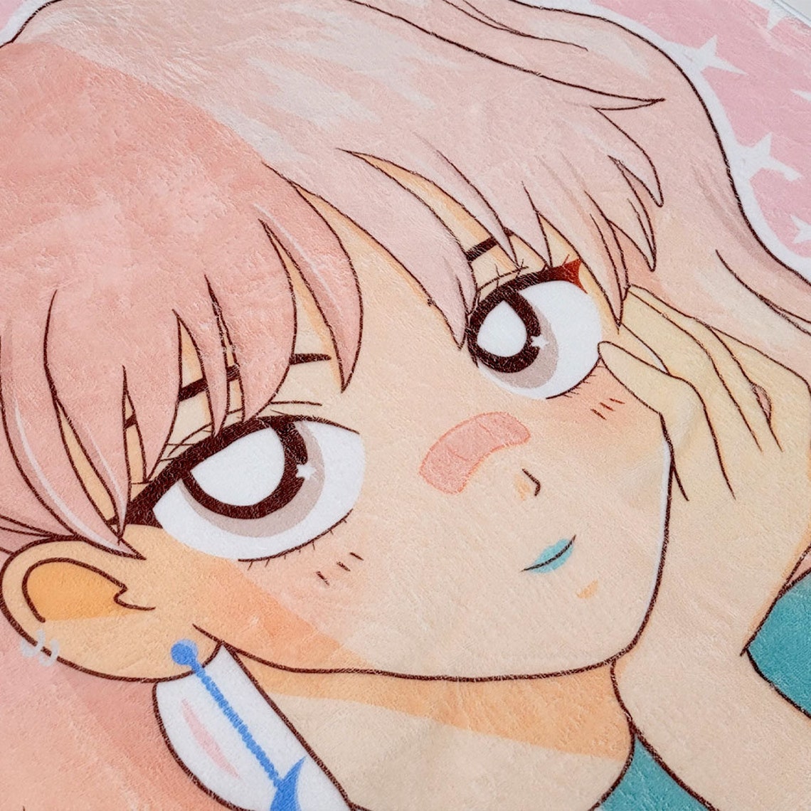 Cute Anime Girl Blanket Anime Bedding Anime Print Blanket Pink Throw