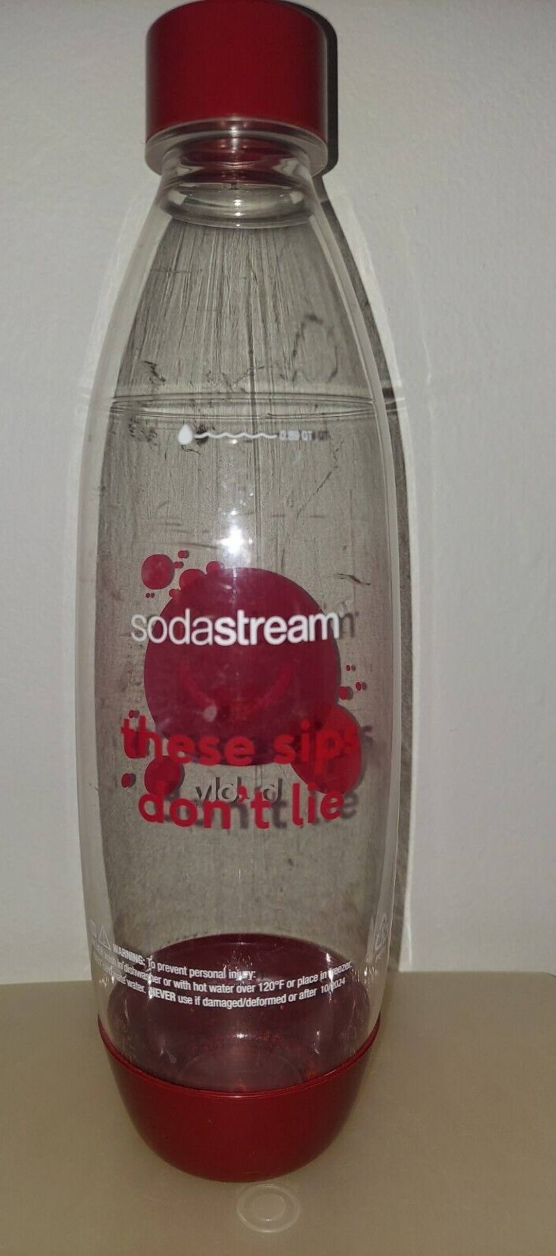 Sodastream Clear Replacement Bottle .89qt Burgundy 11 Tall Etsy