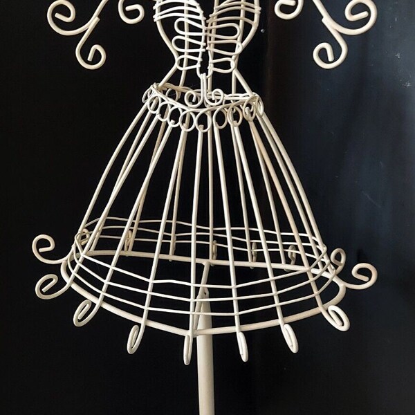 Vintage Dress Form Jewelry Display Holder Metal Mannequin Parisian Style