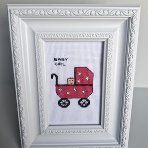 Completed Baby Girl Cross stitch picture