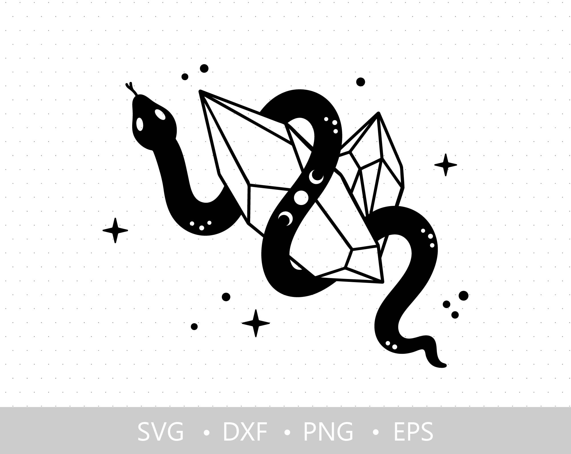 Celestial svg Crystal svg Snake svg file for Cricut Boho | Etsy