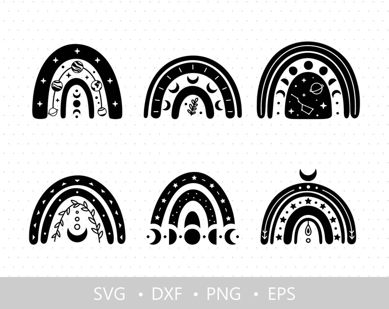 Download Boho Rainbow Svg Bundle Celestial Svg Boho Rainbow Clipart Moon Phases Svg Files For Cricut Tshirt Svg Clip Art Art Collectibles