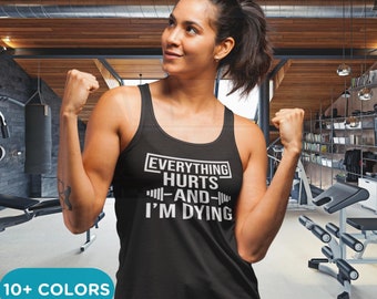 Funny Saying Womens Workout Tank Top: Gym Racerback, Pilates, Yoga